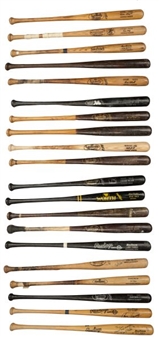 Lot of (20) Game Used Bats Of Former Major Leaguers Including Lowell, Griffey Sr, Franco & Floyd (Some Signed)